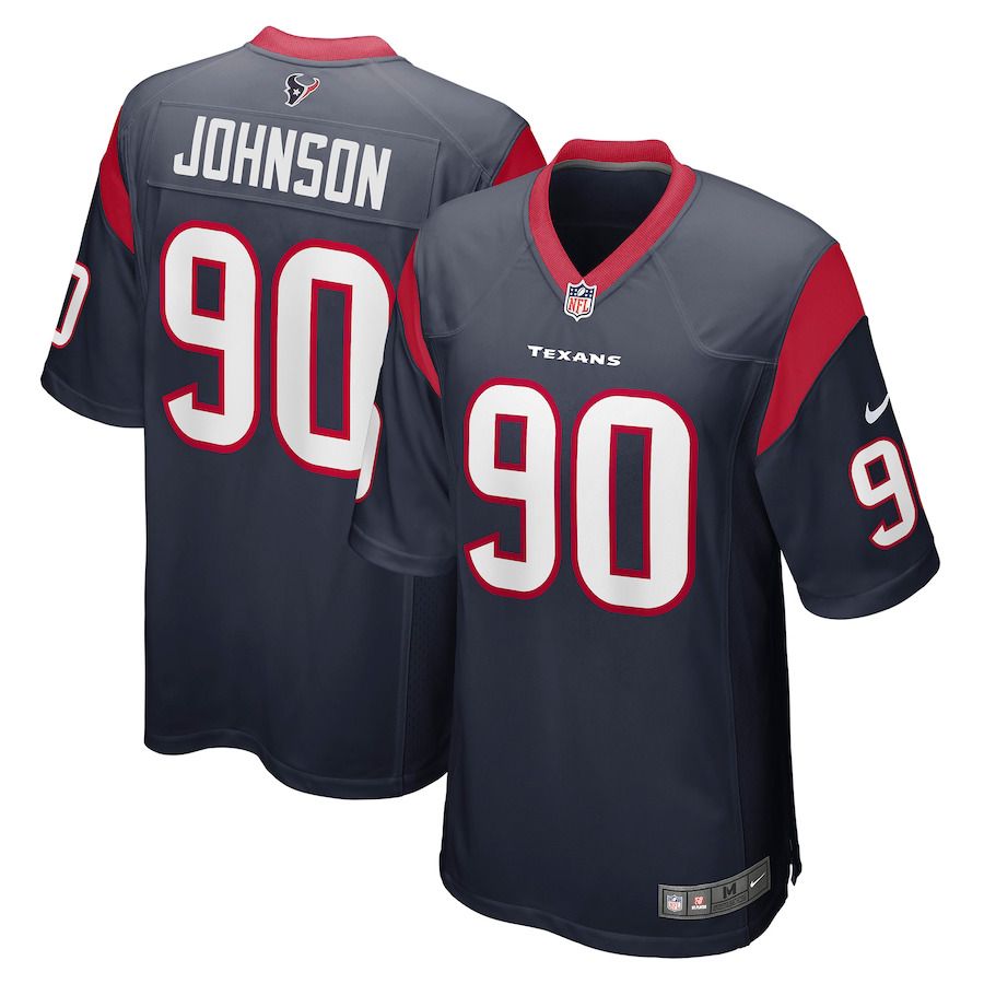 Men Houston Texans #90 Jaleel Johnson Nike Navy Player Game NFL Jersey